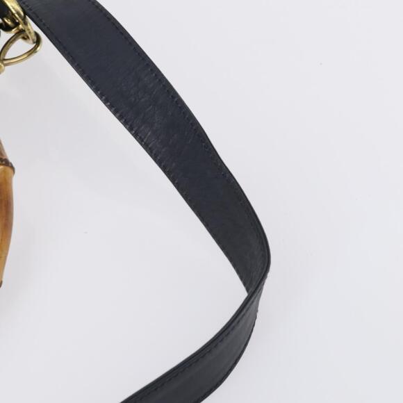 GUCCI Bamboo Shoulder Bag Suede 2way Black Gold 001 1781 1577 Auth 141499 - Picture 14 of 16